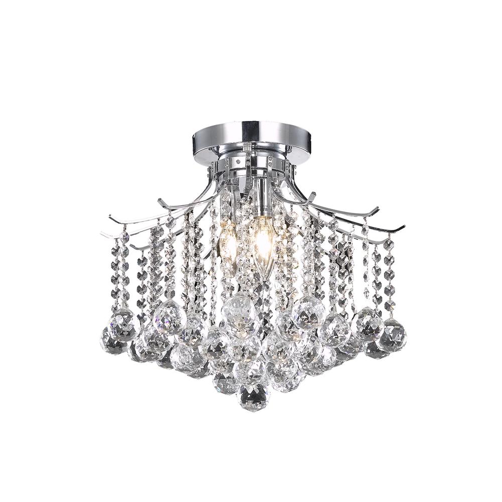 Living District by Elegant Lighting LD8200F17C Amelia Collection Flush Mount D16in H12in Lt:3 Chrome Finish